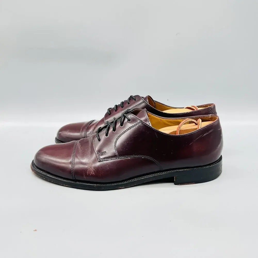 Cole Haan Shoes Mens 9 Brown Leather Cap Toe Derby Oxford Dress Classic Vintage